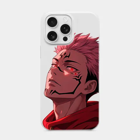 Lanetli Kral Sukuna Beyaz telefon kılıfı