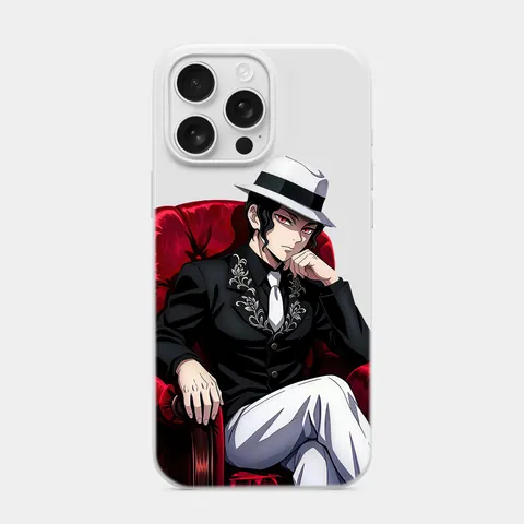 Muzan Kibutsuji Beyaz telefon kılıfı