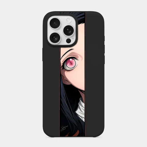Nezuko Bakışı Siyah telefon kılıfı