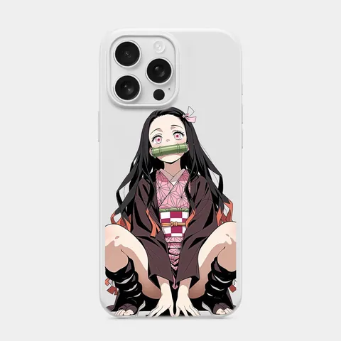 Sevimli Nezuko Beyaz telefon kılıfı