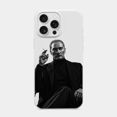 Modern Portre Beyaz telefon kılıfı