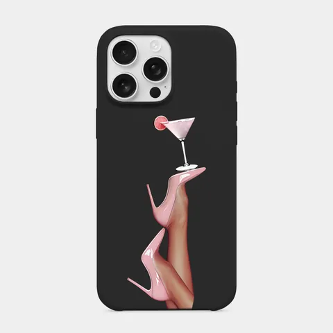 Pembe Topuklar Siyah telefon kılıfı