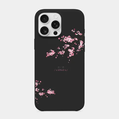 Sakura Esintisi Siyah telefon kılıfı