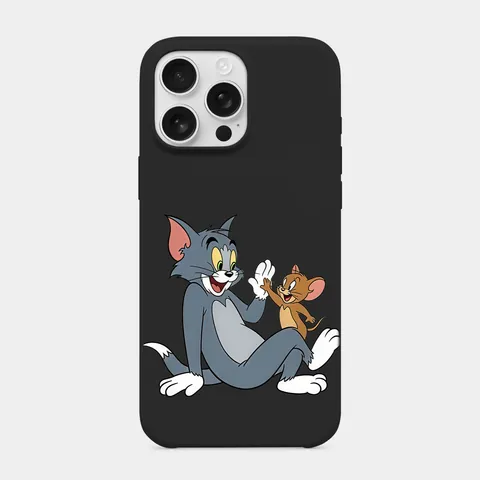 Neşeli Tom ile Jerry Siyah telefon kılıfı