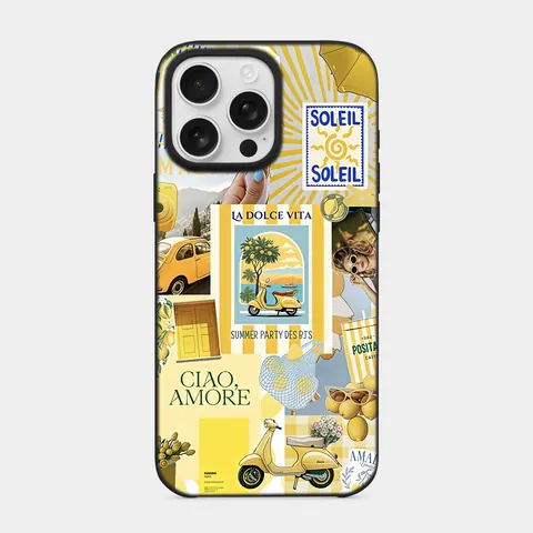 Amalfi Güneşi Siyah telefon kılıfı