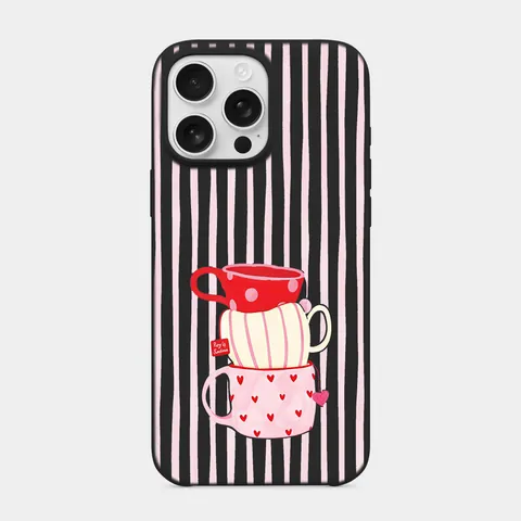 Çay Saati Siyah telefon kılıfı