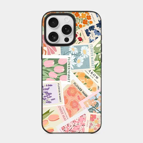 Çiçekçi Vitrini Siyah telefon kılıfı