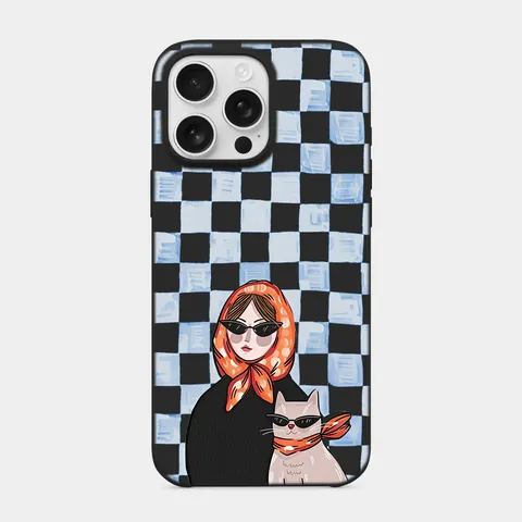 Diva ve Kedisi Siyah telefon kılıfı