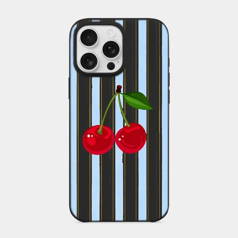 Gökyüzü Kirazı Siyah telefon kılıfı