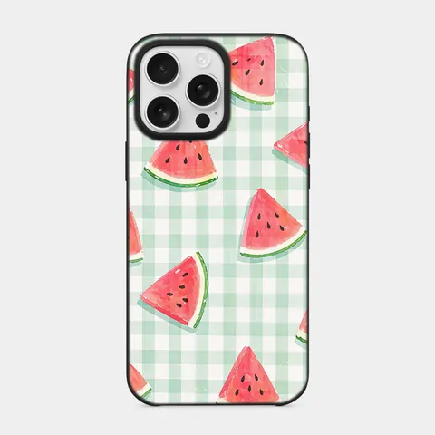 Karpuzlu Piknik Siyah telefon kılıfı