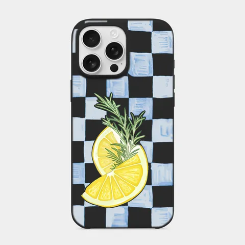 Limonlu Biberiye Siyah telefon kılıfı