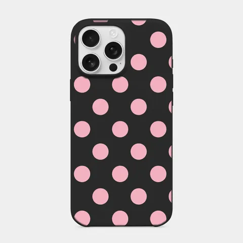 Pembe Nokta Dansı Siyah telefon kılıfı