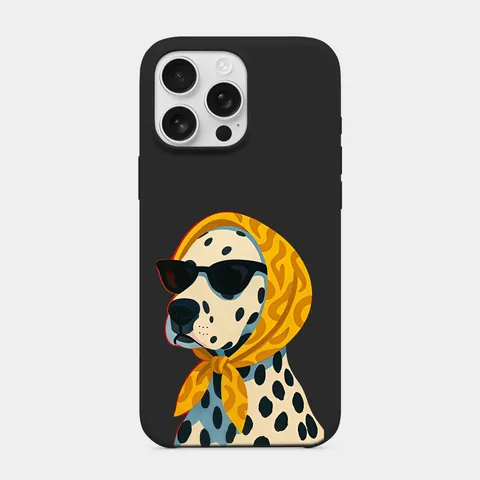 Eşarplı Dalmaçyalı Siyah telefon kılıfı