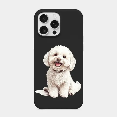 Kıvırcık Bichon Siyah telefon kılıfı