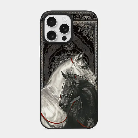 Saray Atları Siyah telefon kılıfı