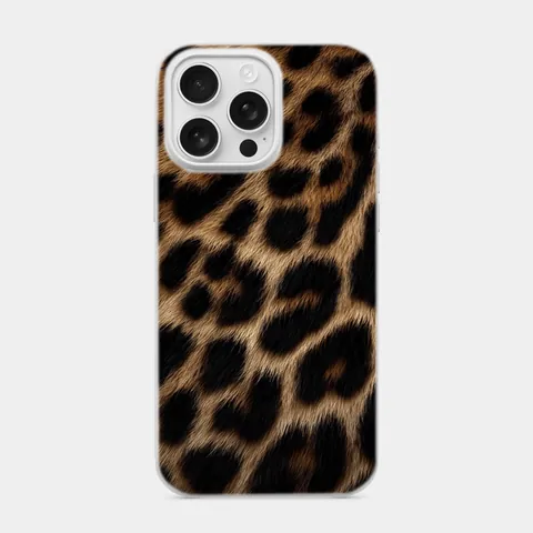 Altın Leopar Kürkü Beyaz telefon kılıfı