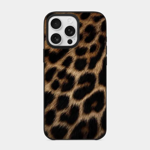 Altın Leopar Kürkü Siyah telefon kılıfı