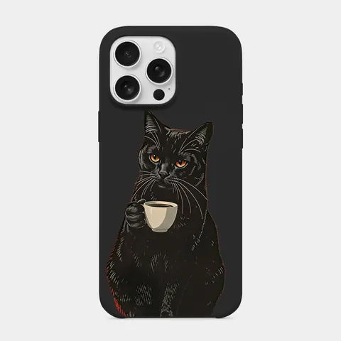 Kahvesiz Konuşmam Siyah telefon kılıfı