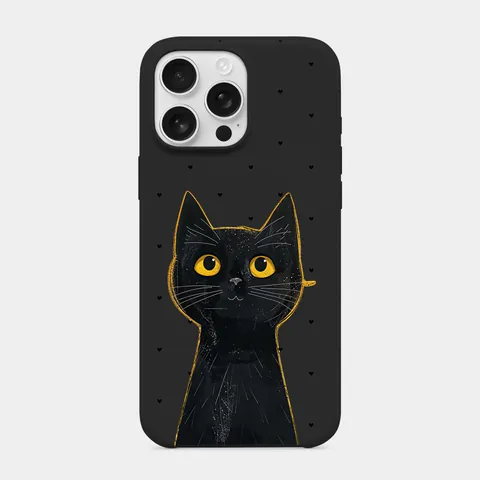 Şaşkın Sarı Gözler Siyah telefon kılıfı