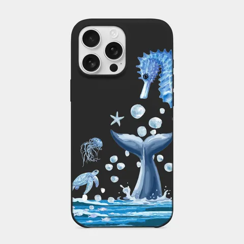 Balina Kuyruğu Siyah telefon kılıfı