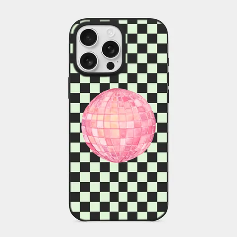 Pembe Disko Siyah telefon kılıfı