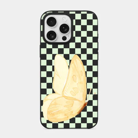 Sarı Kelebek Siyah telefon kılıfı