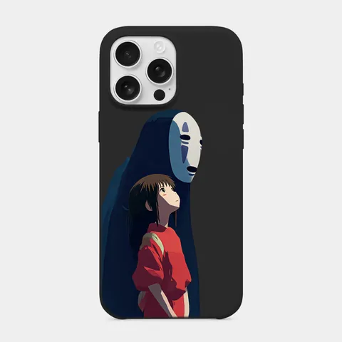 Chihiro ve Kaonashi Siyah telefon kılıfı