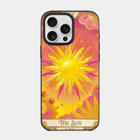 Güneş Tarot Kartı Siyah telefon kılıfı