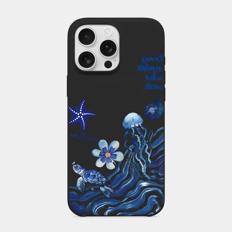 Sabırlı Deniz Siyah telefon kılıfı