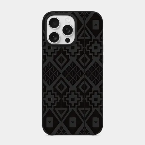 Siyah Beyaz Kilim Siyah telefon kılıfı