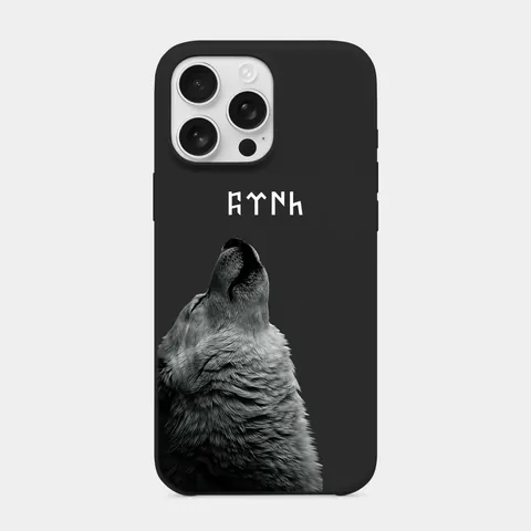 Uluyan Kurt Siyah telefon kılıfı