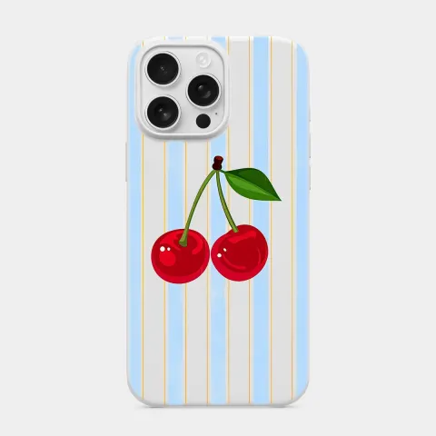 Gökyüzü Kirazı Beyaz telefon kılıfı
