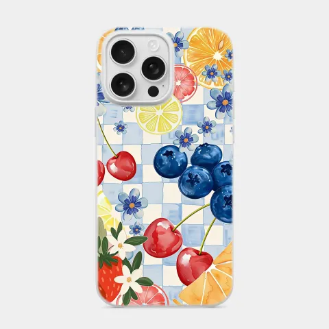 Meyve Pikniği Beyaz telefon kılıfı