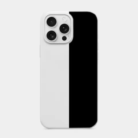 Siyah Yarım Panel Beyaz telefon kılıfı