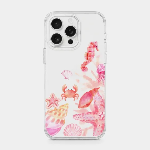 Mercan Pembesi Şeffaf telefon kılıfı
