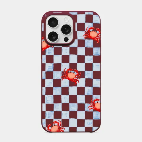 Sevimli Yengeç Bordo telefon kılıfı