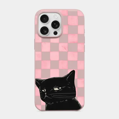 Asabi & Kedi Toz Pembe telefon kılıfı