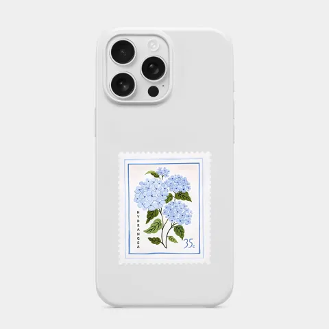 Mavi Çiçekler Beyaz telefon kılıfı