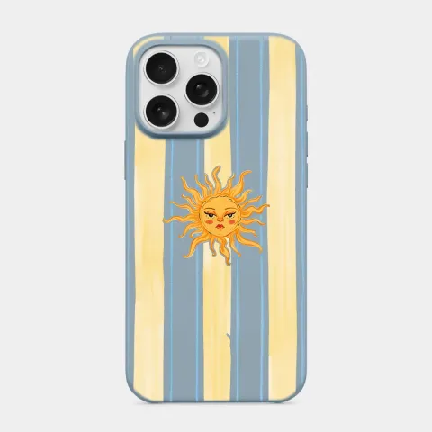 Güneş & Çizgiler Bebek Mavisi telefon kılıfı
