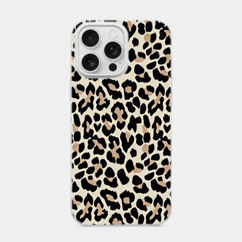 Klasik Leopar Beyaz telefon kılıfı