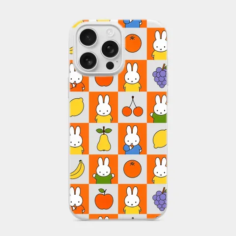 Meyveli Miffy Beyaz telefon kılıfı