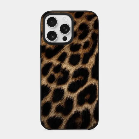 Altın Leopar Kürkü Siyah telefon kılıfı