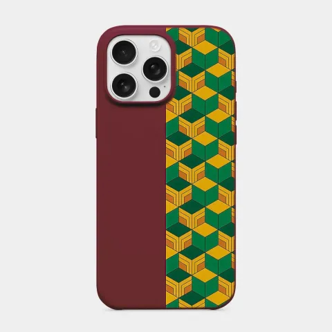 Giyu Deseni Bordo telefon kılıfı