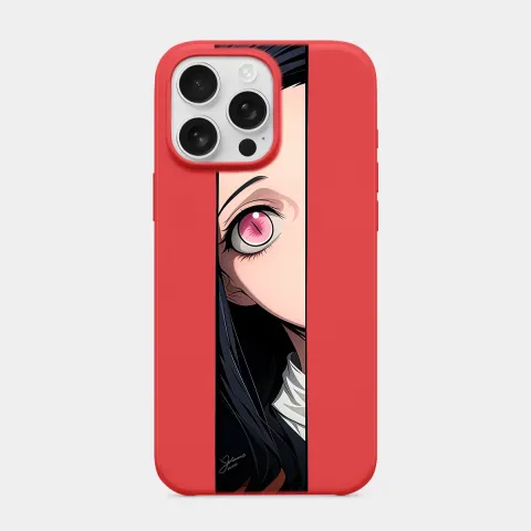 Nezuko Bakışı Kırmızı telefon kılıfı