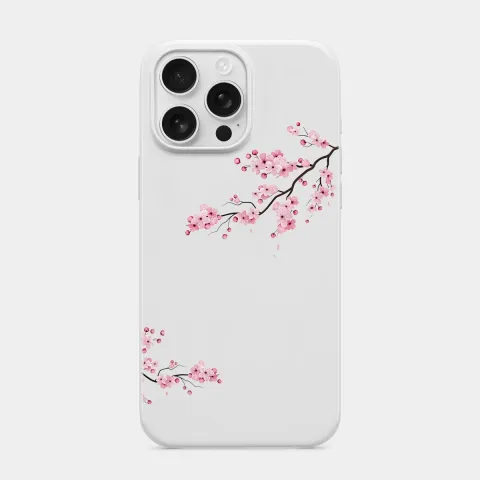 Bahar Dalı Beyaz telefon kılıfı