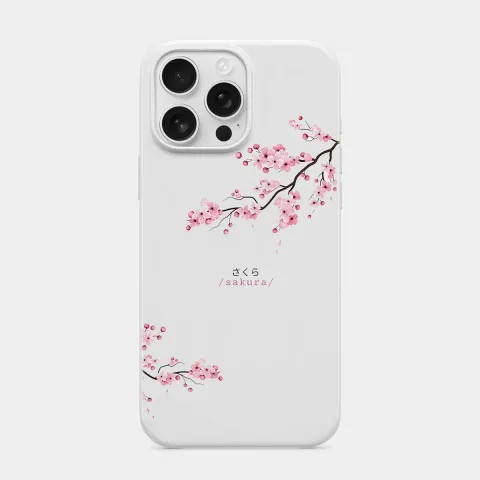Sakura Esintisi Beyaz telefon kılıfı