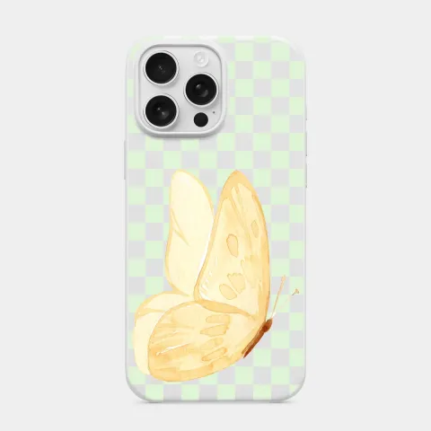 Sarı Kelebek Beyaz telefon kılıfı