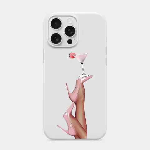 Pembe Topuklar Beyaz telefon kılıfı