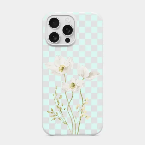 Kır Anemonu Beyaz telefon kılıfı