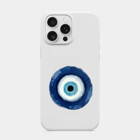 Nazar Boncuğu Beyaz telefon kılıfı